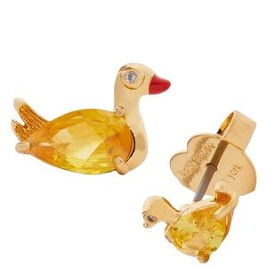 KATE SPADE Crystal Duck Stud Earrings NWT